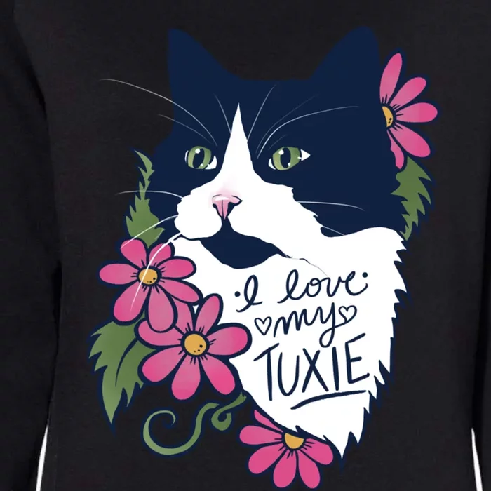 I Love My Tuxie Cat Tuxedo Cat Meaningful Gift Womens California Wash Sweatshirt