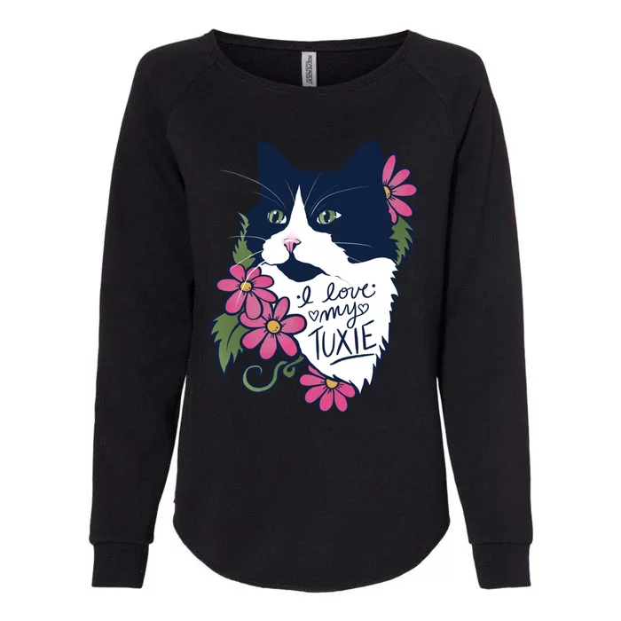 I Love My Tuxie Cat Tuxedo Cat Meaningful Gift Womens California Wash Sweatshirt