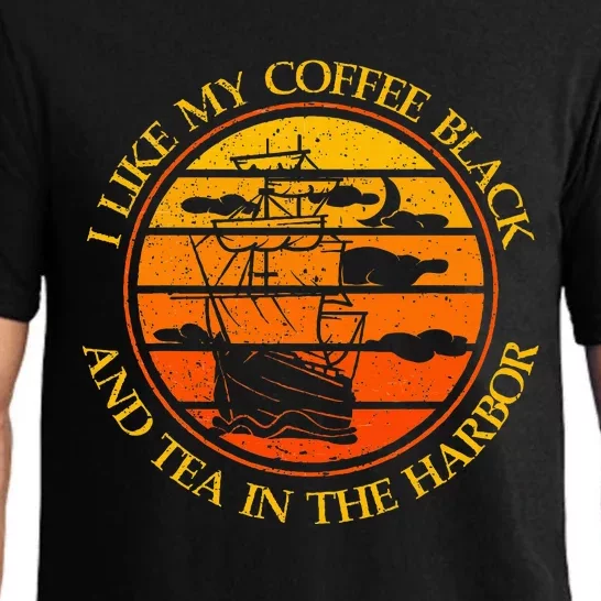 I Like My Coffee Black And Tea In The Harbor Retro Pajama Set