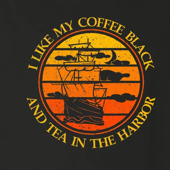 I Like My Coffee Black And Tea In The Harbor Retro Toddler Long Sleeve Shirt