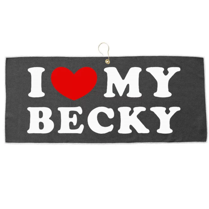 I Love My Becky Large Microfiber Waffle Golf Towel