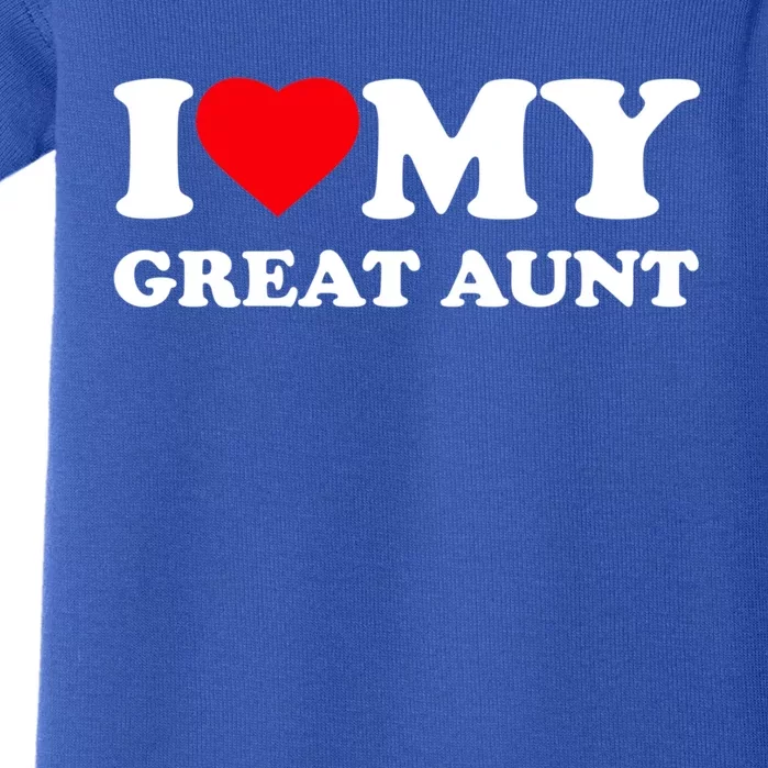 I Love My Great Aunt Heart Cool Gift Baby Bodysuit