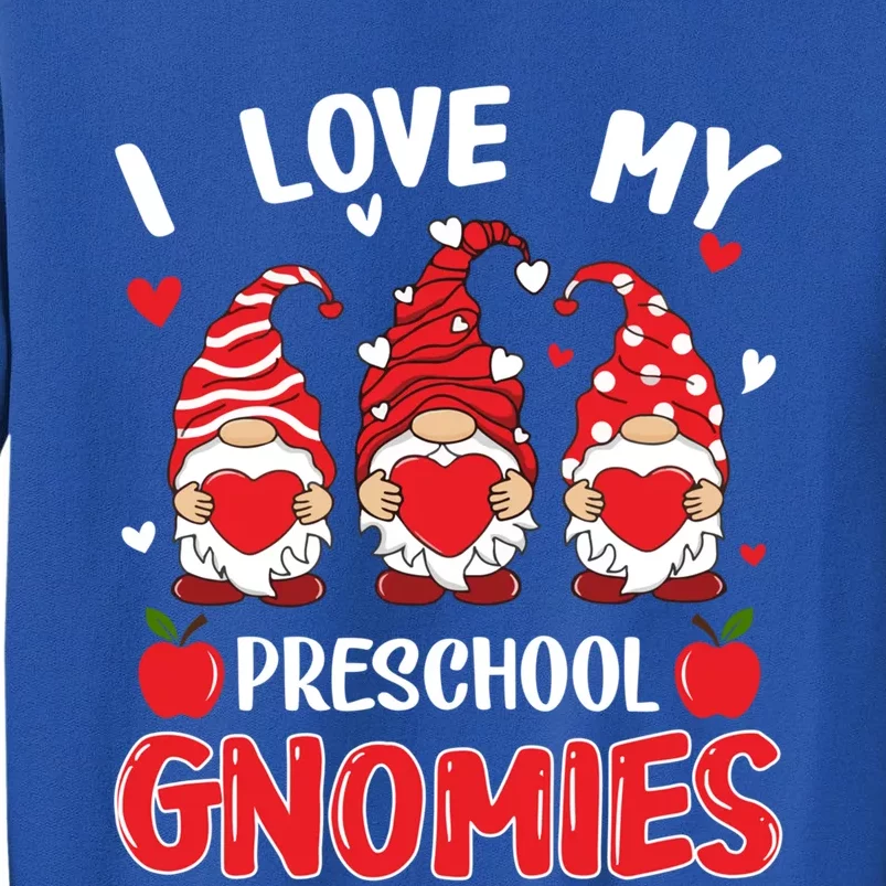 I Love My Preschool Gnomies Cute Valentines Day Teacher Gift Meaningful Gift Tall Sweatshirt