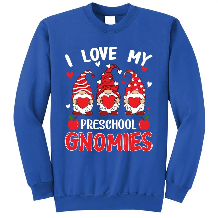 I Love My Preschool Gnomies Cute Valentines Day Teacher Gift Meaningful Gift Tall Sweatshirt