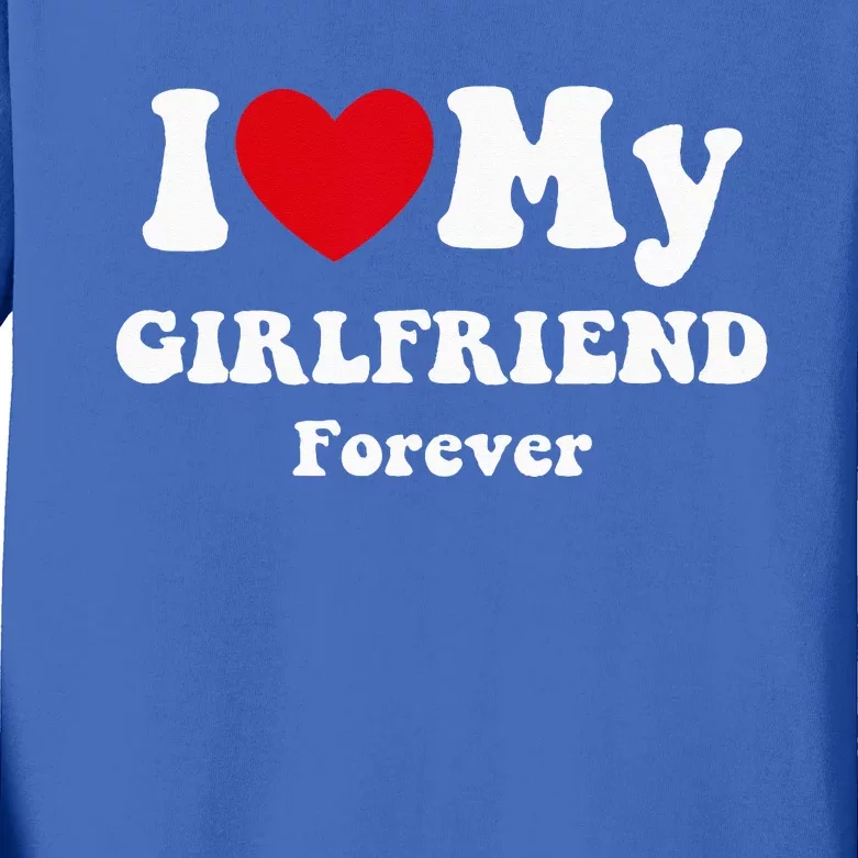 I Love My Girlfriend Kids Long Sleeve Shirt