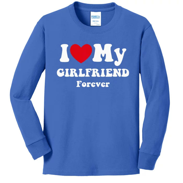 I Love My Girlfriend Kids Long Sleeve Shirt