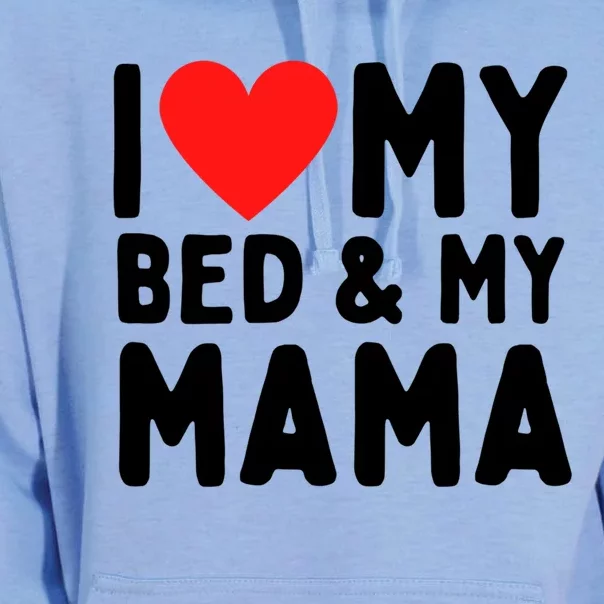 I Love My Bed And My Mama Gift Unisex Surf Hoodie