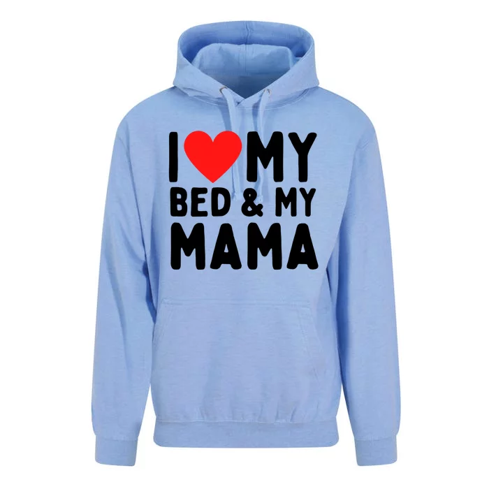 I Love My Bed And My Mama Gift Unisex Surf Hoodie