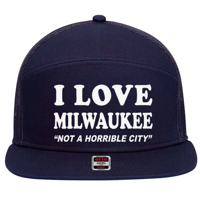 I Love Milwaukee Wisconsin 7 Panel Mesh Trucker Snapback Hat