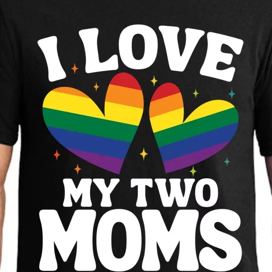 I Love My Two Moms Lesbian Lgbtq Pajama Set