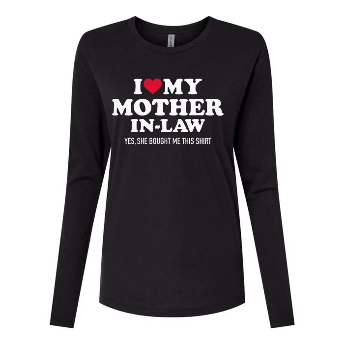 I Love My Mother In Law For Son In Law Womens Cotton Relaxed Long Sleeve T-Shirt