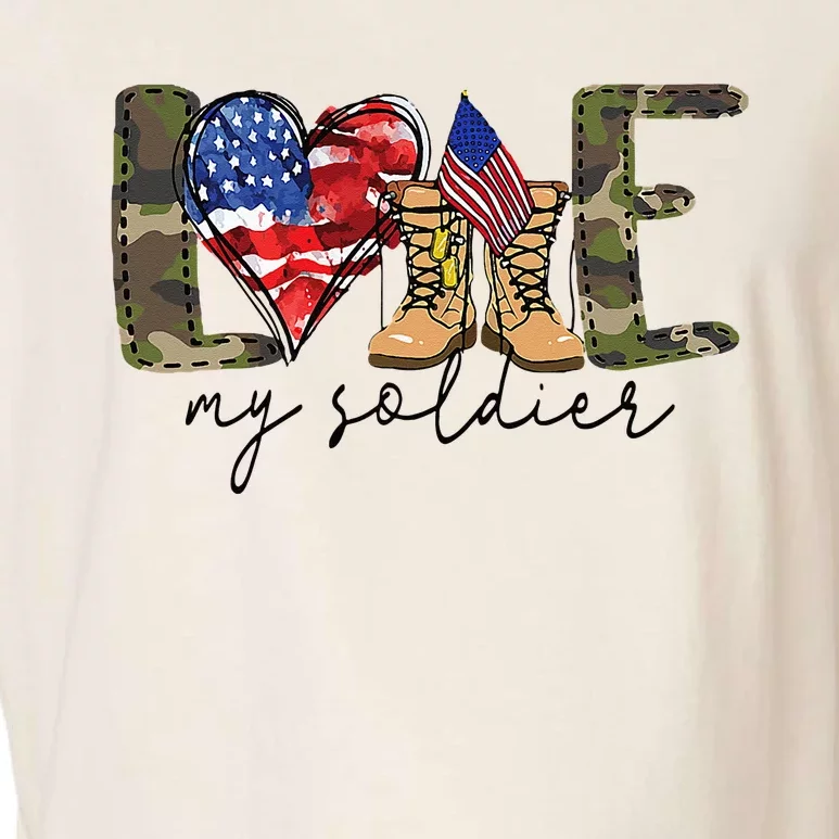 I Love My Soldier Military Military Army Wife Garment-Dyed Women's Muscle Tee