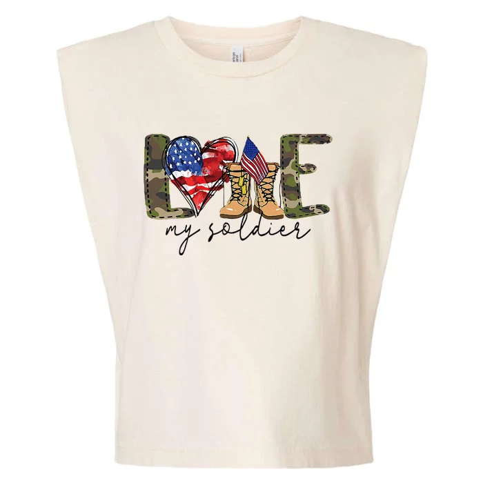 I Love My Soldier Military Military Army Wife Garment-Dyed Women's Muscle Tee