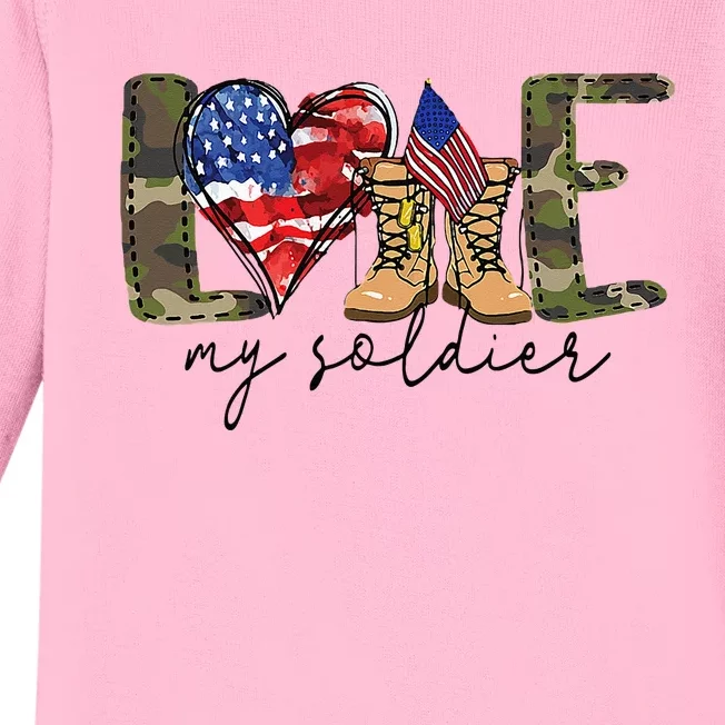 I Love My Soldier Military Military Army Wife Baby Long Sleeve Bodysuit