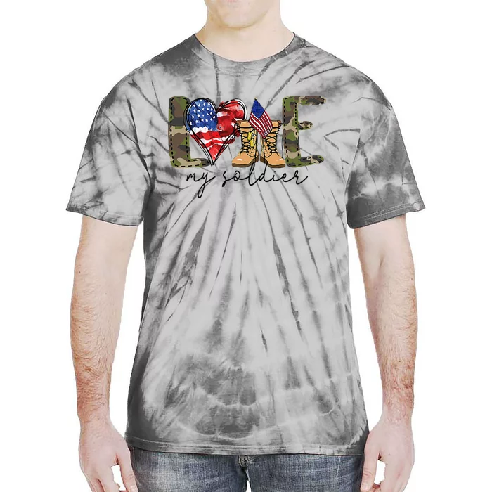 I Love My Soldier Military Military Army Wife Tie-Dye T-Shirt