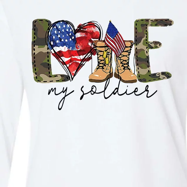 I Love My Soldier Military Military Army Wife Womens Cotton Relaxed Long Sleeve T-Shirt