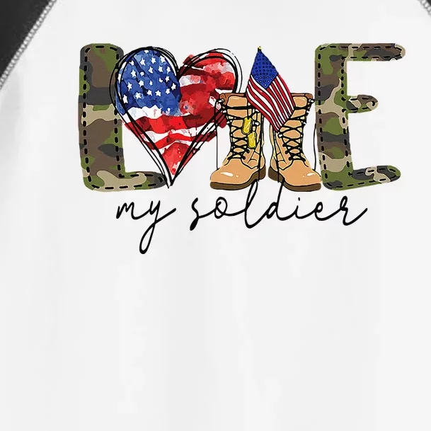 I Love My Soldier Military Military Army Wife Toddler Fine Jersey T-Shirt