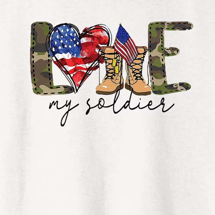 I Love My Soldier Military Military Army Wife Women's Crop Top Tee