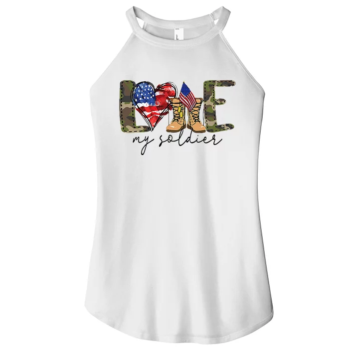 I Love My Soldier Military Military Army Wife Women’s Perfect Tri Rocker Tank