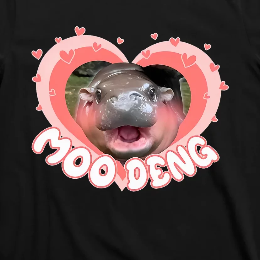 I Love Moo Deng Baby Hippo Moo Deng I Heart Moo Deng T-Shirt