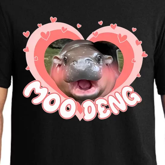 I Love Moo Deng Baby Hippo Moo Deng I Heart Moo Deng Pajama Set