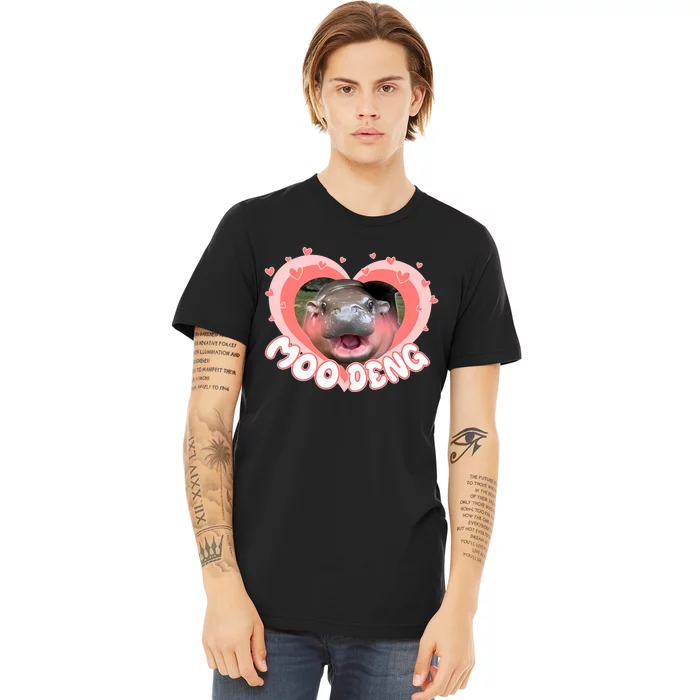 I Love Moo Deng Baby Hippo Moo Deng I Heart Moo Deng Premium T-Shirt