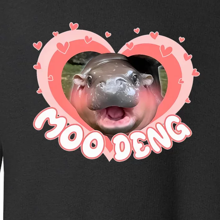 I Love Moo Deng Baby Hippo Moo Deng I Heart Moo Deng Toddler Sweatshirt