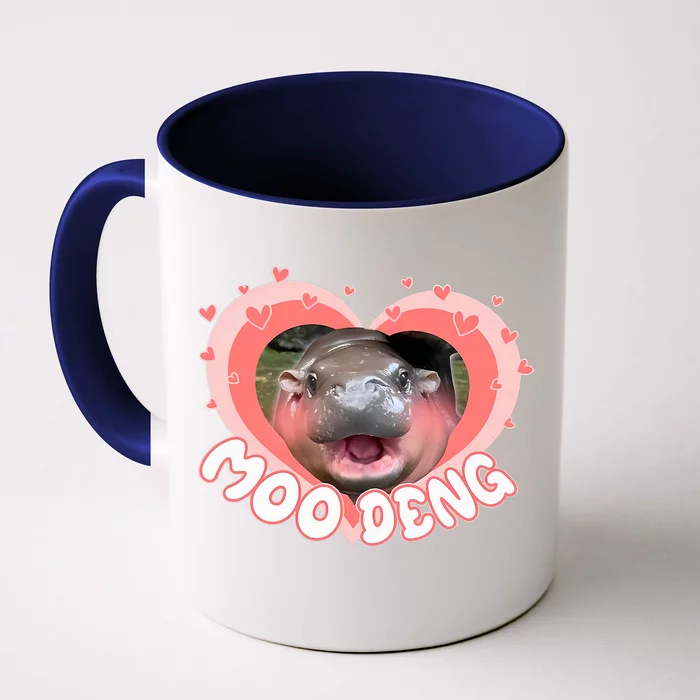 I Love Moo Deng Baby Hippo Moo Deng I Heart Moo Deng Front & Back Coffee Mug