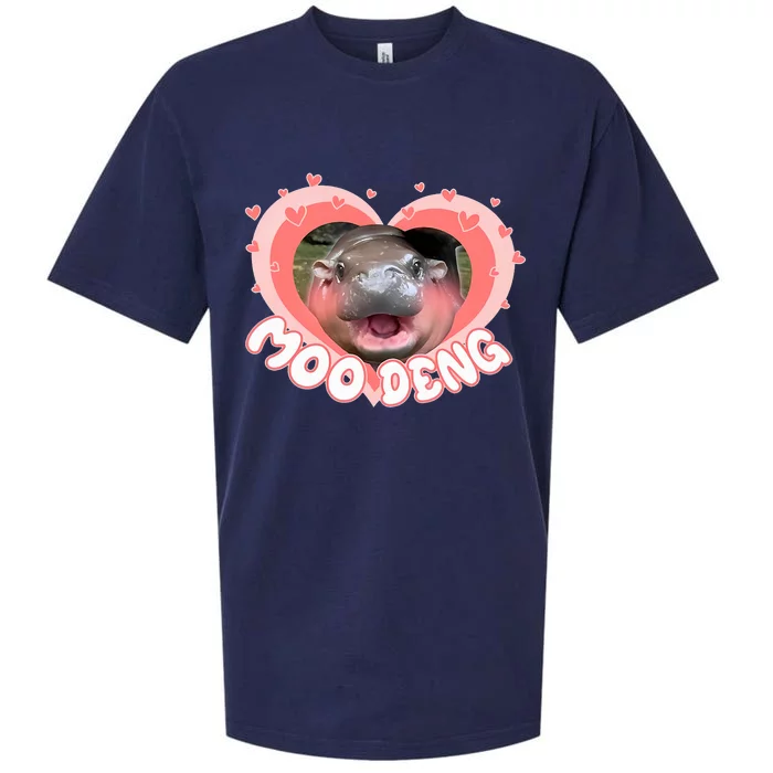 I Love Moo Deng Baby Hippo Moo Deng I Heart Moo Deng Sueded Cloud Jersey T-Shirt