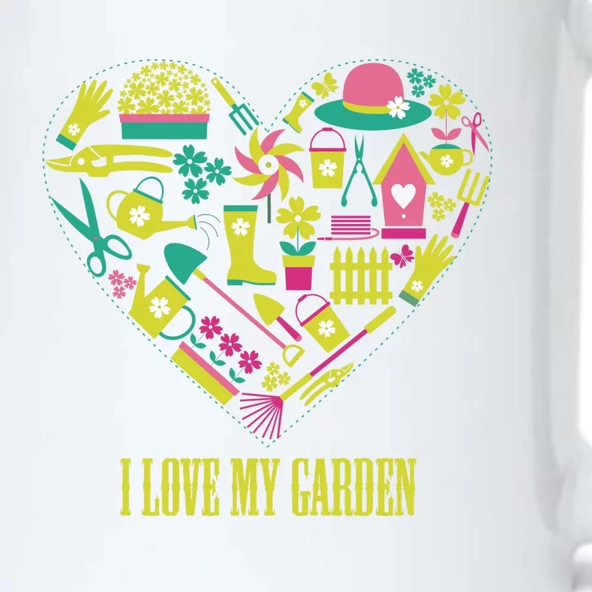 I Love My Garden Abstract Heart Black Color Changing Mug