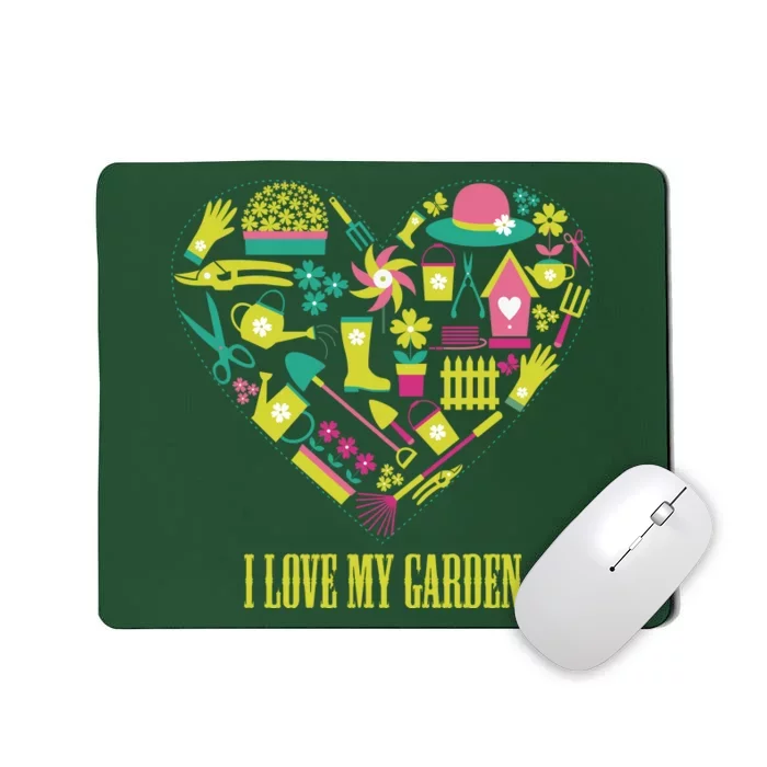 I Love My Garden Abstract Heart Mousepad