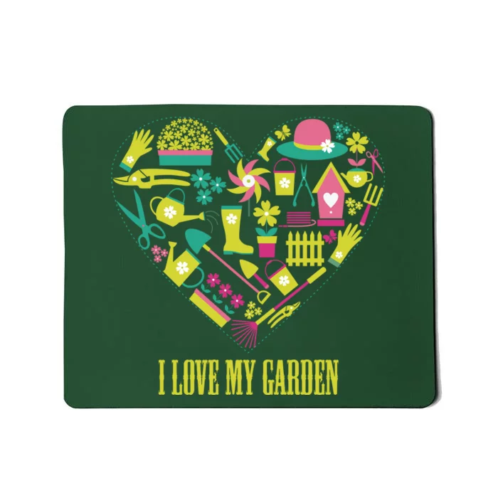 I Love My Garden Abstract Heart Mousepad