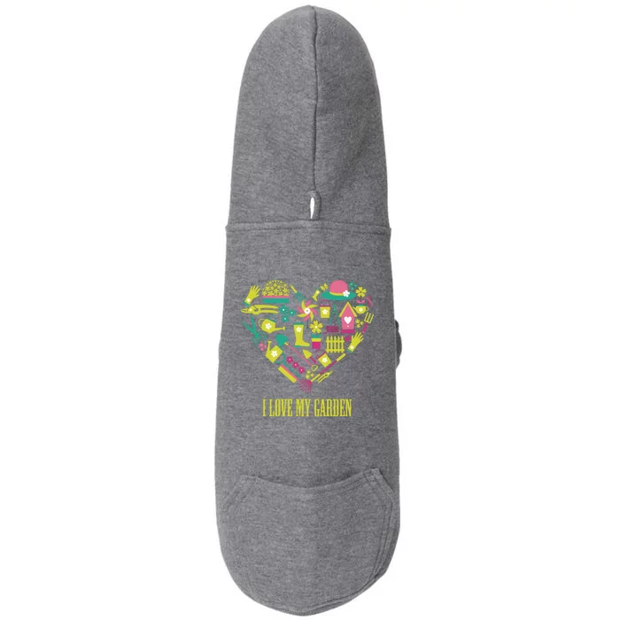 I Love My Garden Abstract Heart Doggie 3-End Fleece Hoodie