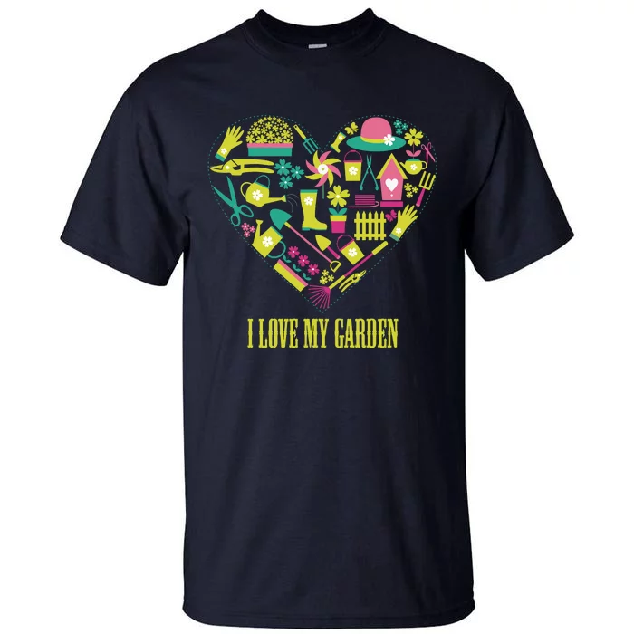 I Love My Garden Abstract Heart Tall T-Shirt