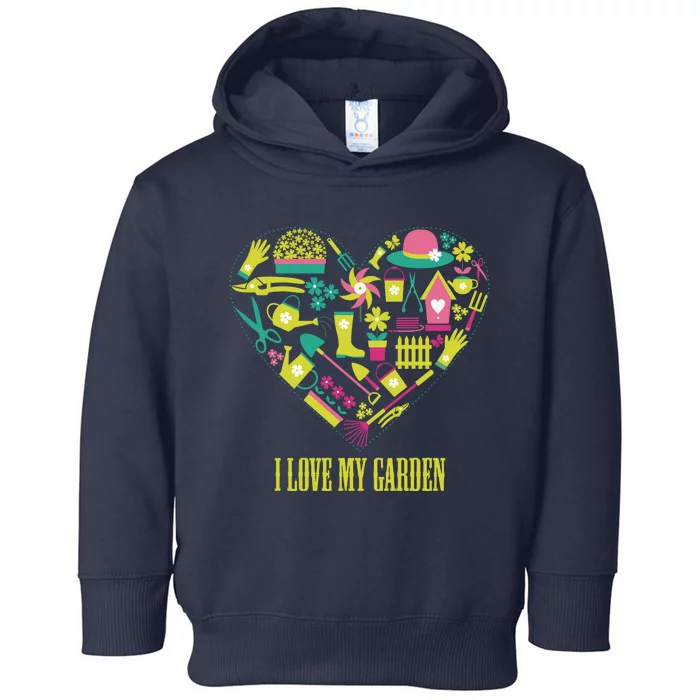 I Love My Garden Abstract Heart Toddler Hoodie