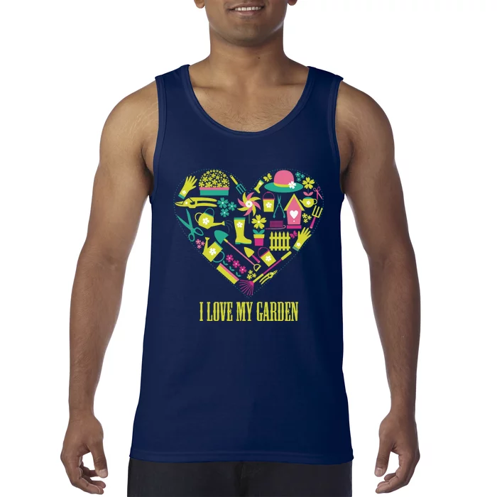 I Love My Garden Abstract Heart Tank Top