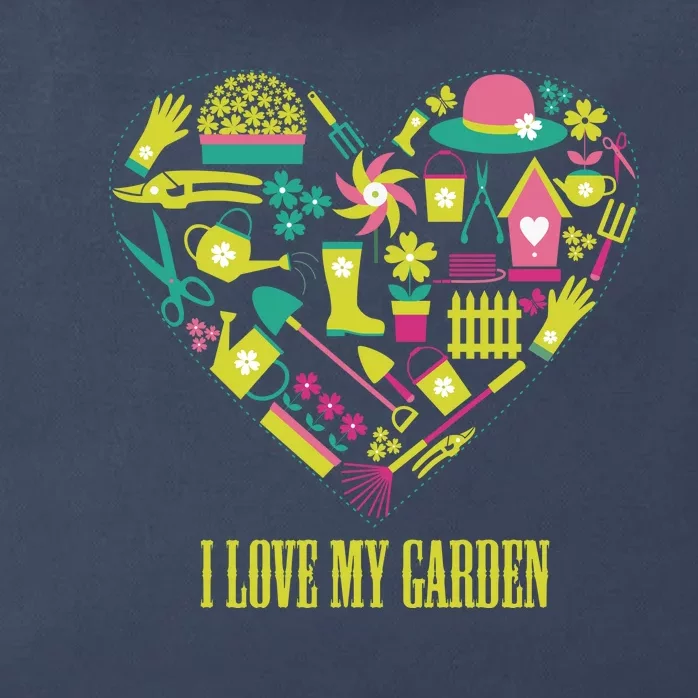 I Love My Garden Abstract Heart Zip Tote Bag