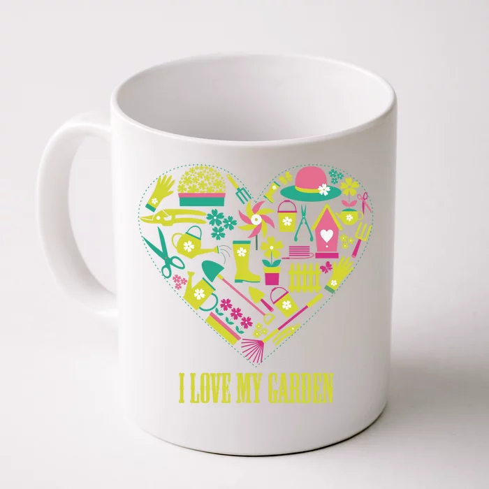 I Love My Garden Abstract Heart Front & Back Coffee Mug