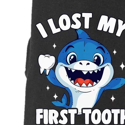 I Lost My First Tooth Tooth Fairy Teeth Out Funny Shark Doggie 3-End Fleece Hoodie