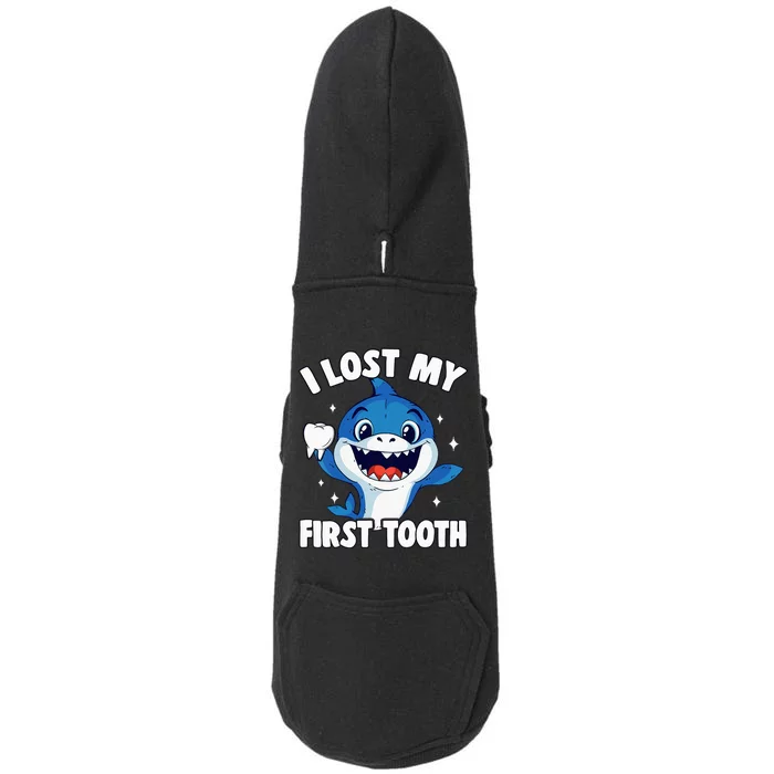 I Lost My First Tooth Tooth Fairy Teeth Out Funny Shark Doggie 3-End Fleece Hoodie