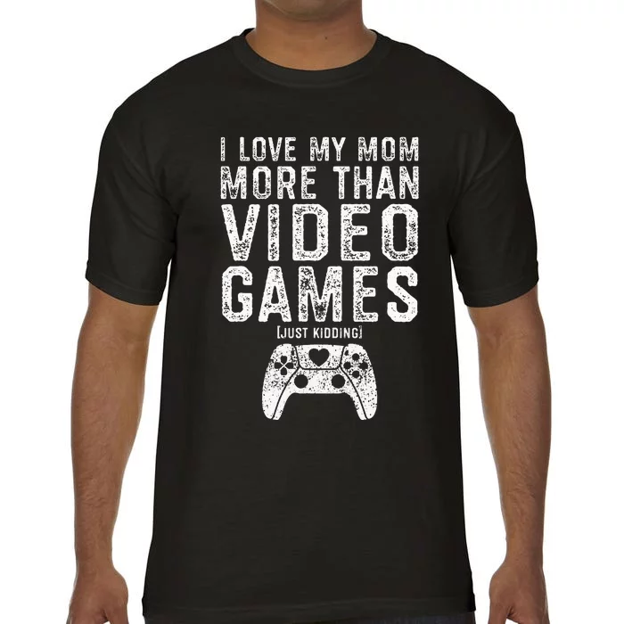 I Love My Mom Video Gamer Valentines Day Gift Kids Comfort Colors T-Shirt