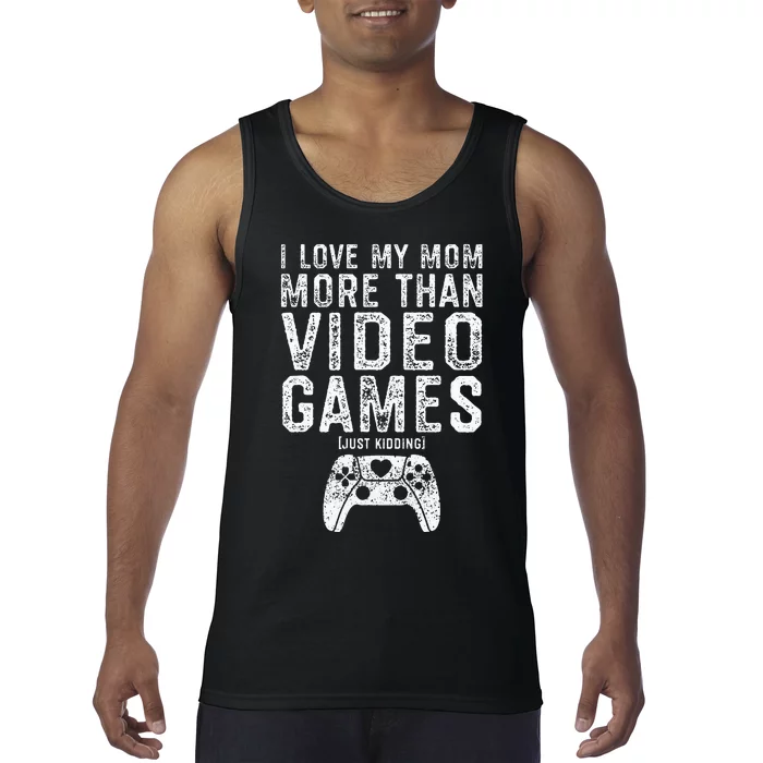 I Love My Mom Video Gamer Valentines Day Gift Kids Tank Top