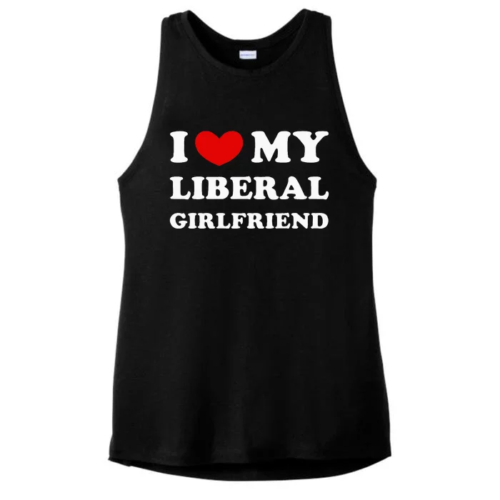 I Love My Liberal Girlfriend Ladies Tri-Blend Wicking Tank