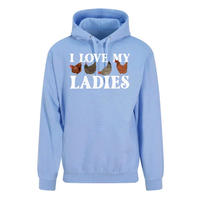 I Love My Ladies Chicken Lover Poultry Owner Farm Farming Unisex Surf Hoodie