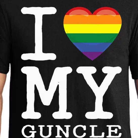 I Love My Guncle Gay Homosexual Rainbow Heart Uncle Nephew Pajama Set