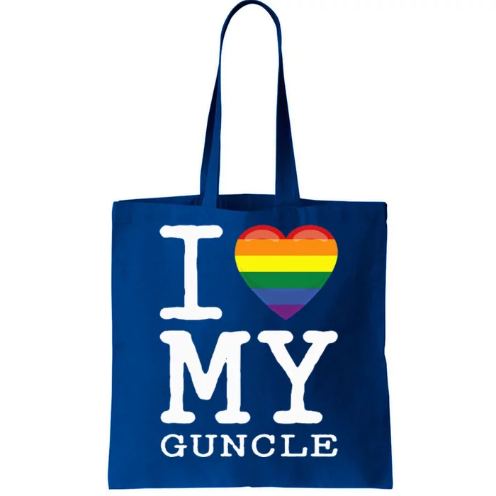 I Love My Guncle Gay Homosexual Rainbow Heart Uncle Nephew Tote Bag