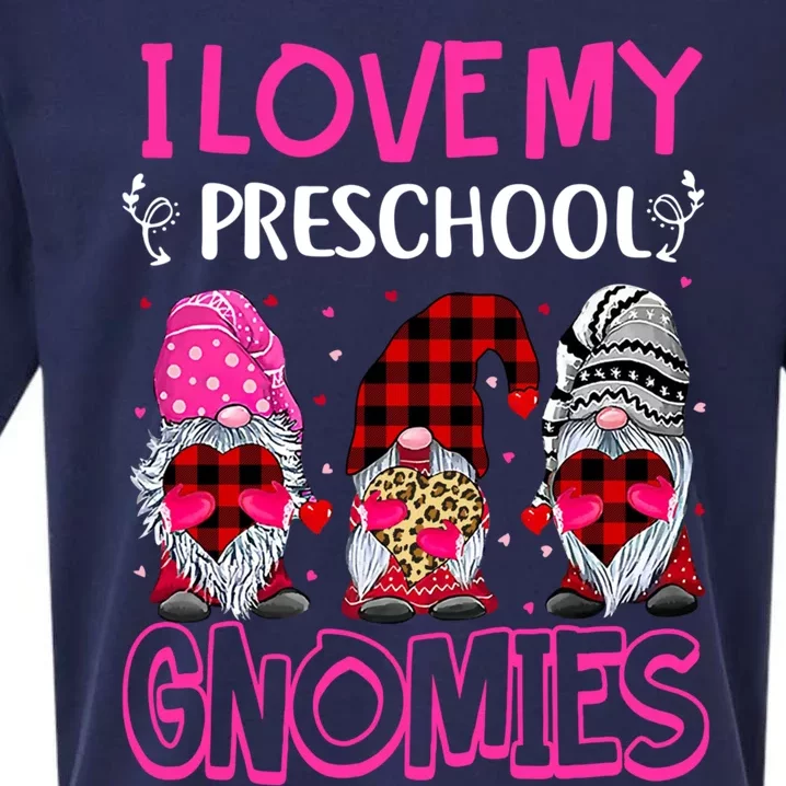 I Love My Preschool Gnomies Valentines Day Gnome Teacher Cute Gift Sueded Cloud Jersey T-Shirt