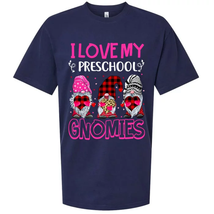 I Love My Preschool Gnomies Valentines Day Gnome Teacher Cute Gift Sueded Cloud Jersey T-Shirt