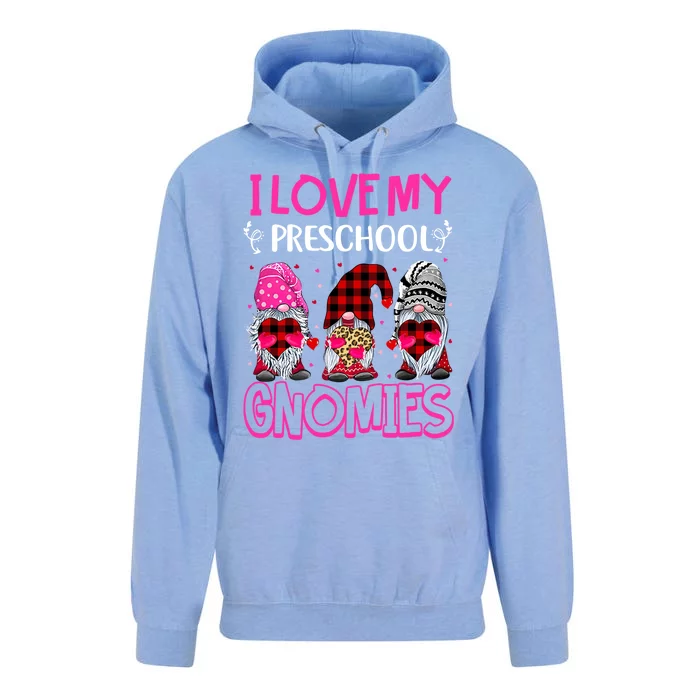 I Love My Preschool Gnomies Valentines Day Gnome Teacher Cute Gift Unisex Surf Hoodie