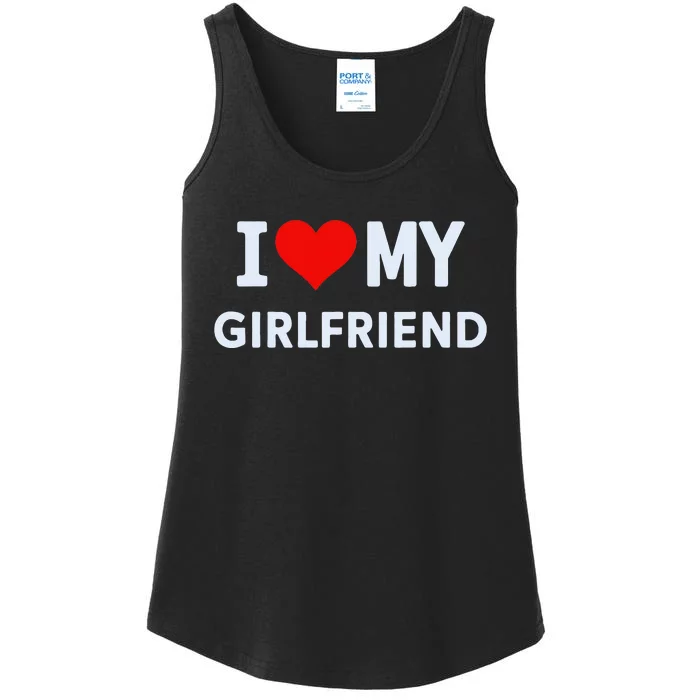 I Love My Hot Girlfriend I Heart My Hot Girlfriend Gf Couple Ladies Essential Tank